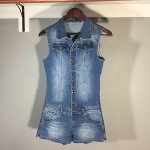 Sparkle // denim romper